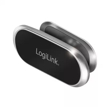 Suporte magnético LogiLink para saídas de ar do carro prateado – rotação 360°, braço de neodímio, encaixe universal