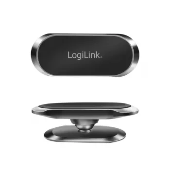 Suporte magnético LogiLink para saídas de ar do carro prateado – rotação 360°, braço de neodímio, encaixe universal