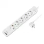 Régua de tomadas LogiLink LPS280U, 5 tomadas AC, 2 portas USB (USB-A e USB-C), 17W, branco