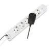 Régua de tomadas LogiLink LPS280U, 5 tomadas AC, 2 portas USB (USB-A e USB-C), 17W, branco