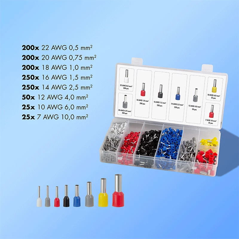 Conjunto de terminais LogiLink com 1200 terminais isolados 0,5 - 10 mm²