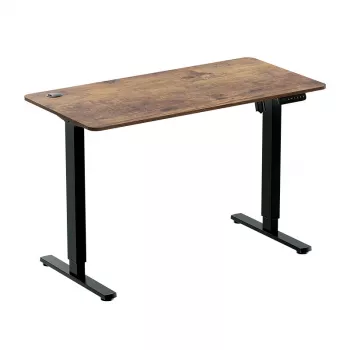 Secretária elétrica LogiLink EO0057 com regulação de altura, 120x60 cm, motor único, tampo castanho, capacidade 70 kg