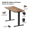 Secretária elétrica LogiLink EO0057 com regulação de altura, 120x60 cm, motor único, tampo castanho, capacidade 70 kg