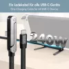 Cabo LogiLink USB 2.0 Type-C C/M para C/M 480 Mbps 240W plano preto 1,5m