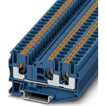 Terminal de passagem Phoenix 3211485 PT 6-TWIN BU, push-in, azul