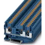 Terminal de passagem Phoenix 3211485 PT 6-TWIN BU, push-in, azul