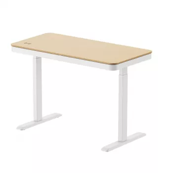 Secretária LogiLink com regulação de altura, motor único, 118x60cm, com carregamento sem fios, branco