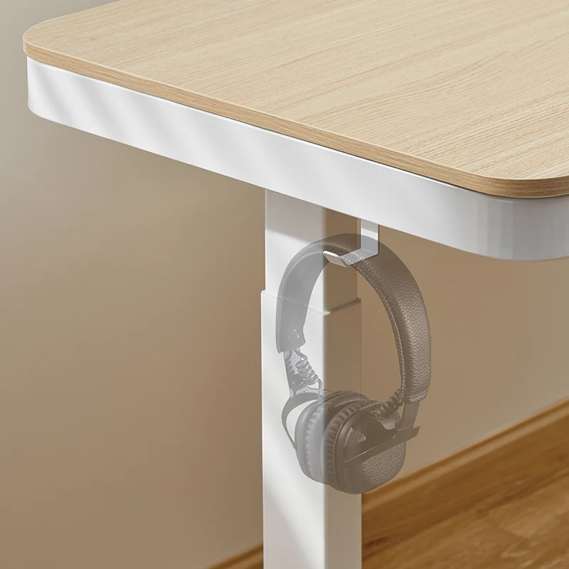 Secretária LogiLink com regulação de altura, motor único, 118x60cm, com carregamento sem fios, branco