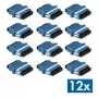 Adaptador de fibra ótica LogiLink SC Duplex, 12 unid., com flange, azul
