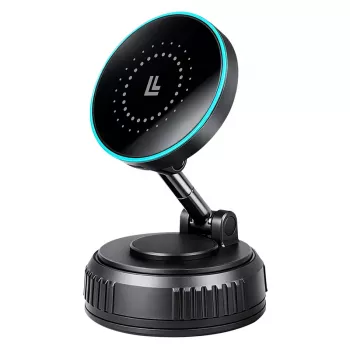 Carregador de carro sem fios LogiLink, magnético a vácuo, dobrável 360°, 25W