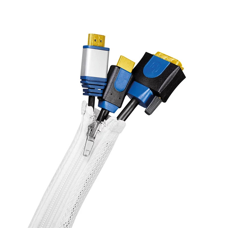 LogiLink manga de cabos com fecho de correr, poliéster, 50 mm de diâmetro, branco, 2 m