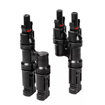 LogiLink conjunto de conectores solares em Y, 2 unid., compatível com MC4, ficha e conector fêmea, PVC, preto