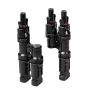 LogiLink conjunto de conectores solares em Y, 2 unid., compatível com MC4, ficha e conector fêmea, PVC, preto
