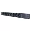 LogiLink PDU8C06 PDU 19 polegadas 1U 8 tomadas Schuko com proteção contra sobretensão, 2x USB-C, proteção contra sobrecarga, cabo de 2m, preto/prateado
