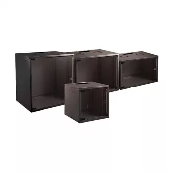 EFB Elektronik armário de rede de montagem na parede BASIC 15U, 19 polegadas, 450 mm de profundidade, preto RAL 9005