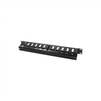 LogiLink painel de gestão de cabos 19 polegadas 1U com tampa, preto