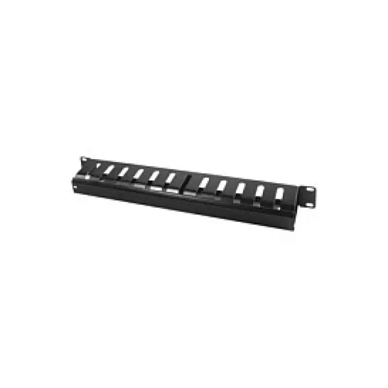 LogiLink painel de gestão de cabos 19 polegadas 1U com tampa, preto