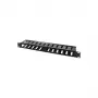 LogiLink painel de gestão de cabos 19 polegadas 1U com tampa, preto