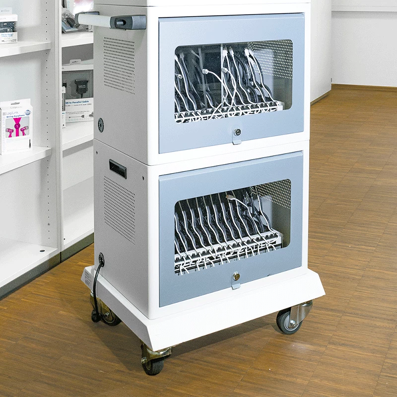 LogiLink SCS0150 base de carrinho para estações de carregamento múltiplo e armários, metal, cinzento
