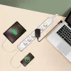 LogiLink régua de tomadas com 6 tomadas de segurança, USB-A e USB-C PD 20W, interruptor basculante, 1,5 m, branco