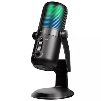 LogiLink microfone condensador USB com luz RGB, padrão cardióide, 20 Hz - 20 kHz, preto (HS0059)