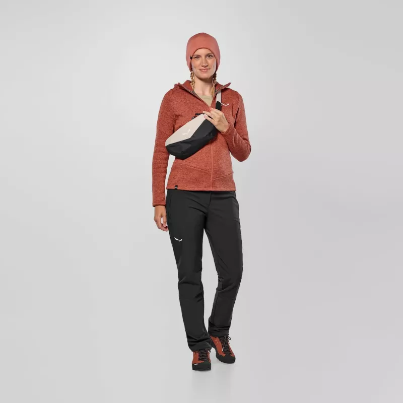 Casaco com capuz Salewa Puez Rocca PL mulher vermelho etrusco tamanho M
