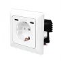 Tomada de parede LogiLink com 1 tomada Schuko e carregador USB-C de 2 portas, 25W PD, branco