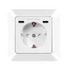 Tomada de parede LogiLink com 1 tomada Schuko e carregador USB-C de 2 portas, 25W PD, branco