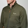 Casaco de polar sem capuz Salewa Puez Cammino PL homem Dark Olive