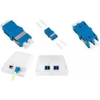 Adaptador de fibra LC Duplex LogiLink FA03LC7, pack de 12, sem flange, azul