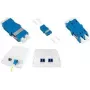 Adaptador de fibra LC Duplex LogiLink FA03LC7, pack de 12, sem flange, azul