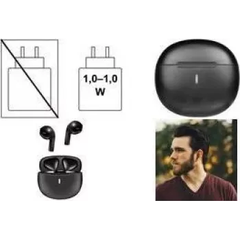 Auscultadores Bluetooth TWS LogiLink, resistentes à água IPX4, controlo tátil, estojo de carregamento USB-C, preto