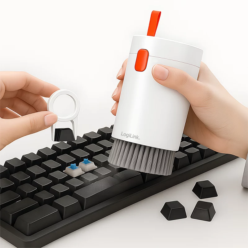 Conjunto de limpeza multifunções 20 em 1 LogiLink para eletrónica, câmaras, portáteis, smartphones, tablets, teclados e ótica