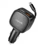 Carregador de automóvel USB LogiLink, 3 portas incl. cabo USB-C retrátil, 60W, PD, QC, preto