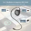 Carregador de automóvel USB LogiLink, 3 portas incl. cabo USB-C retrátil, 60W, PD, QC, preto