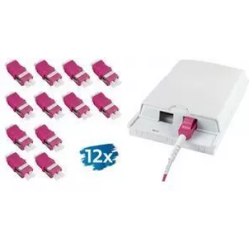 Conjunto de acoplamento de fibra ótica LC Duplex OM4 sem flange LogiLink, violeta, 2x LC Duplex, recorte SC simplex