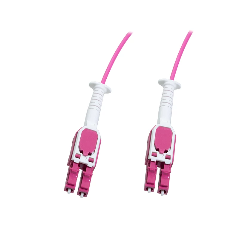 Cabo de rede de fibra ótica multimodo LC-LC OM4 Uniboot Push-Pull LogiLink, 1,0 m, LSZH, Heather Violet