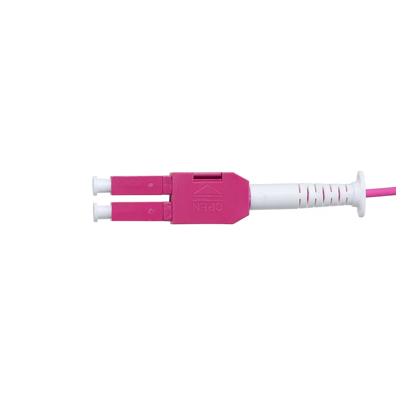 Cabo de rede de fibra ótica multimodo LC-LC OM4 Uniboot Push-Pull LogiLink, 1,0 m, LSZH, Heather Violet