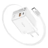 Carregador USB-A/C LogiLink 65 W GaN 3 portas branco com cabo USB-C