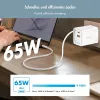 Carregador USB-A/C LogiLink 65 W GaN 3 portas branco com cabo USB-C