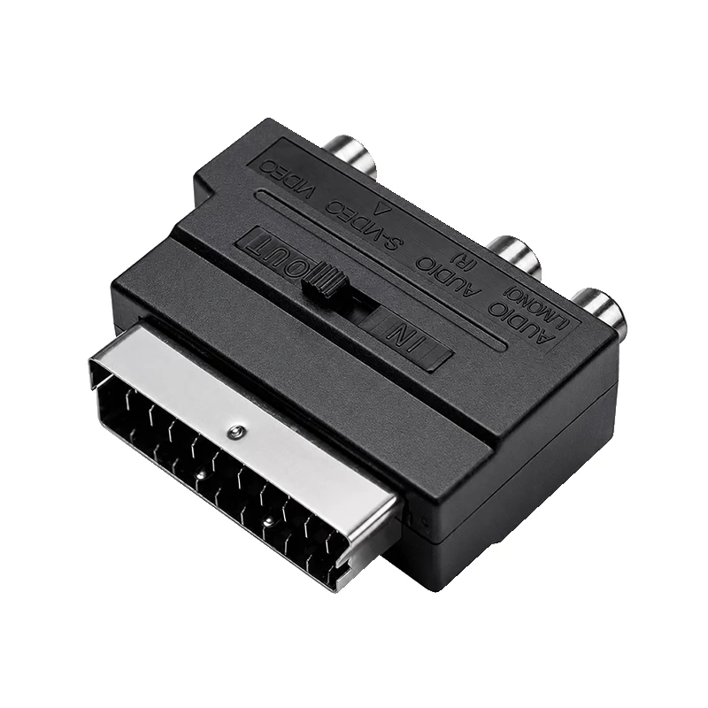 Adaptador SCART para RCA/S-Video LogiLink com interruptor, preto