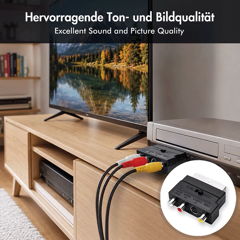 Adaptador SCART para RCA/S-Video LogiLink com interruptor, preto