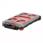 Organizador fino PACKOUT Milwaukee Medium 8277387 - à prova de água e pó IP65, 10 recipientes removíveis, tampa transparente em policarbonato, fechos reforçados com metal, vermelho/preto