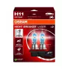 Lâmpada halogénea OSRAM NIGHT BREAKER LASER H11 pack duplo 12V 55W PGJ19-2, até 150% mais brilhante, feixe de luz 150m mais longo, 3900K