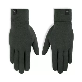 Luvas interiores Salewa Cristallo Liner Dark Olive XXL - luvas interiores de lã merino para caminhada, trekking e alpinismo
