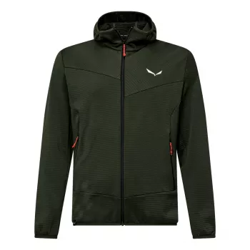 Casaco de fleece com capuz Salewa Puez Altavia PL HD homem - verde-escuro, tamanho M