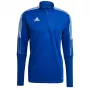 T-shirt de treino adidas Tiro 21 para homem Team Royal Blue/Branco manga comprida com fecho de quarto de volta Sweatshirt XL