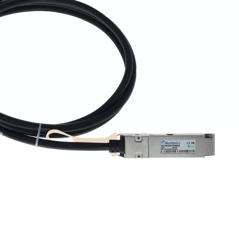 Cabo DAC QSFP+ BlueOptics Edge Core ET6402-10DAC-2M compatível com BlueLAN, 2m, 40G, cobre twinax passivo