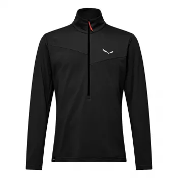 Salewa Puez Cammino Polarlite fleece half-zip para homem Black Out L