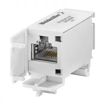 Ficha de campo RJ45 industrial Weidmüller IE-TO-RJ45-C-LP, Cat.6A, blindada, IDC sem ferramenta, zamak
